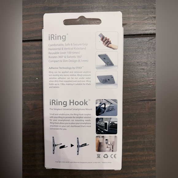 Genuine AAUXX iRing Premium Mount Grip / Holder and Kickstand - Matte Black NEW - Picture 5 of 5